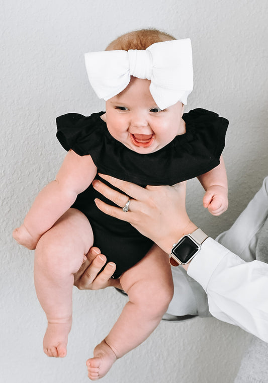 Black Flutter Sleeve Leotard
