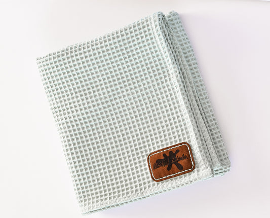 Waffle Knit Organic Baby Blanket - Sea Green