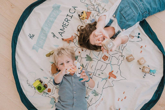 Map of USA Toy Storage Bag & Play Mat