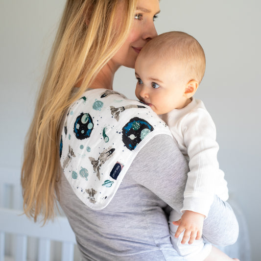 Space & Galaxy Muslin Burp Cloth Set of 2