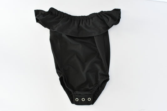 Black Flutter Sleeve Leotard