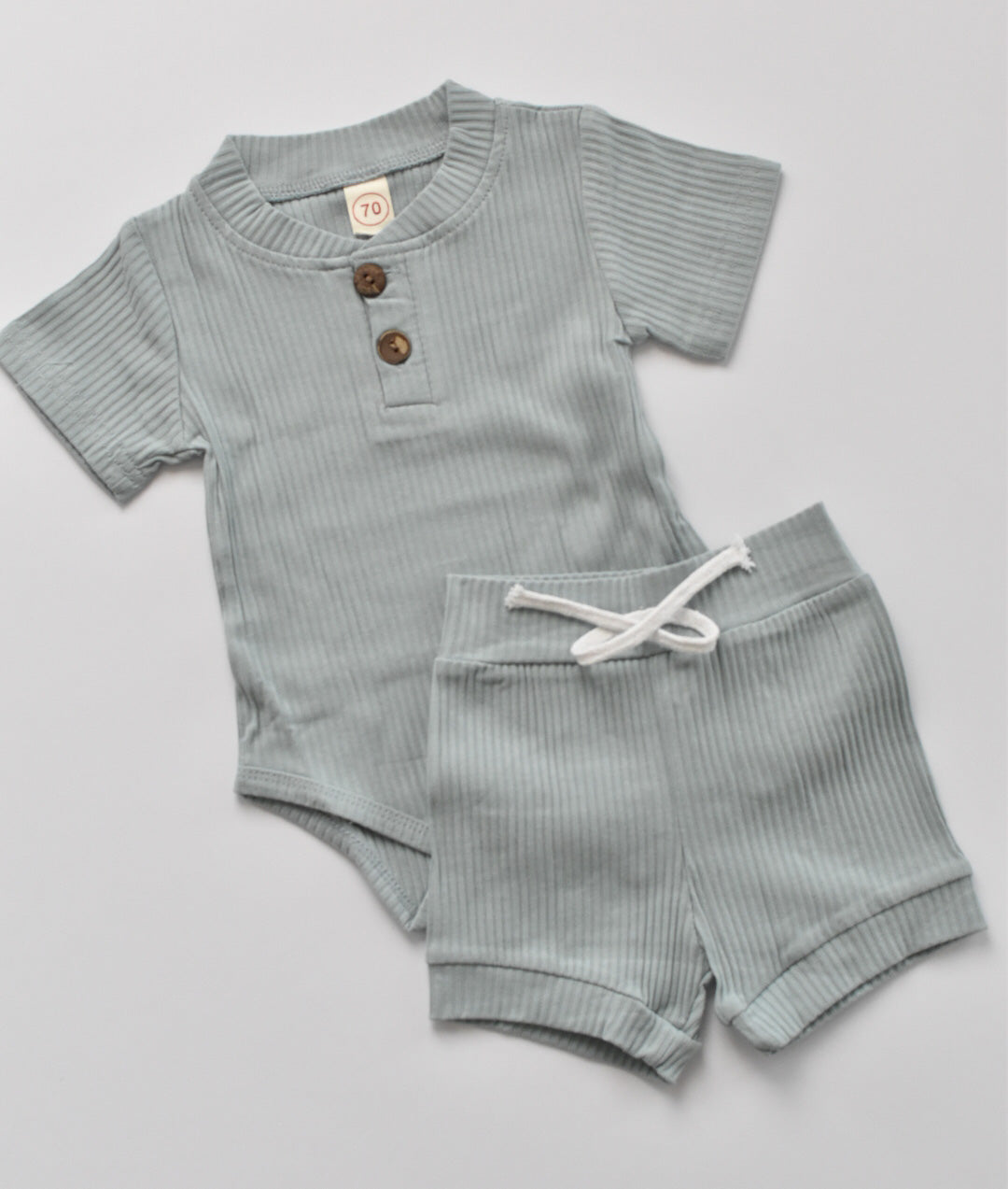 Short Sleeve Cotton Set - Blue