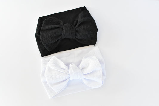 Messy Bow Headband - White