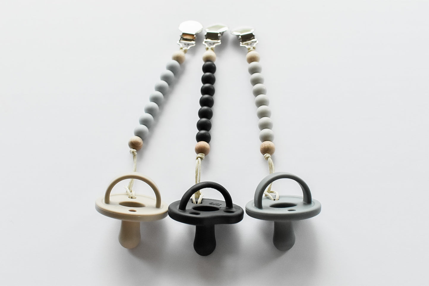 Mini Silicone Pacifier Clip - Black