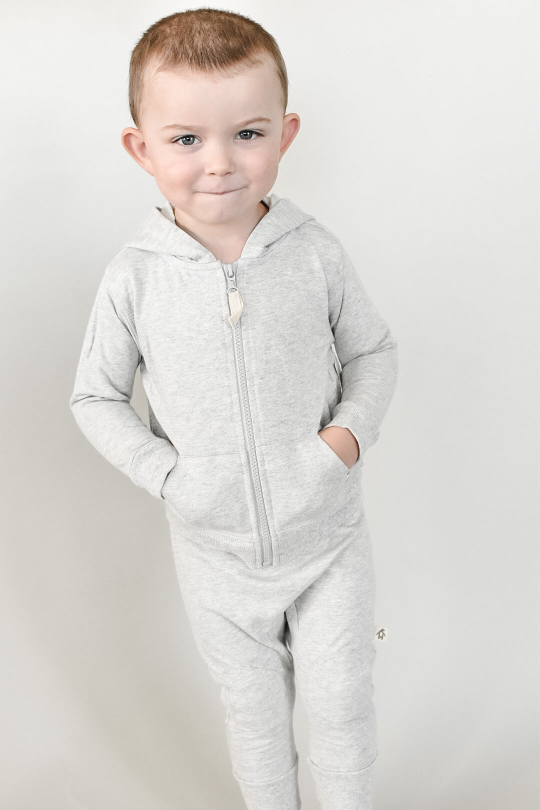 Zip-Up Hoodie - Light Grey