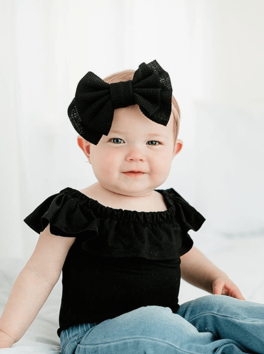Black Flutter Sleeve Leotard