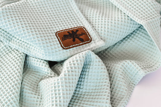 Waffle Knit Organic Baby Blanket - Sea Green