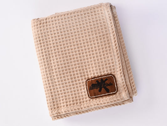 Waffle Knit Organic Baby Blanket - Khaki