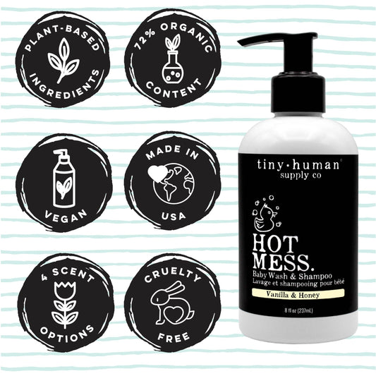 Hot Mess™ Shampoo and Baby Wash 8oz - Vanilla & Honey Fragrance