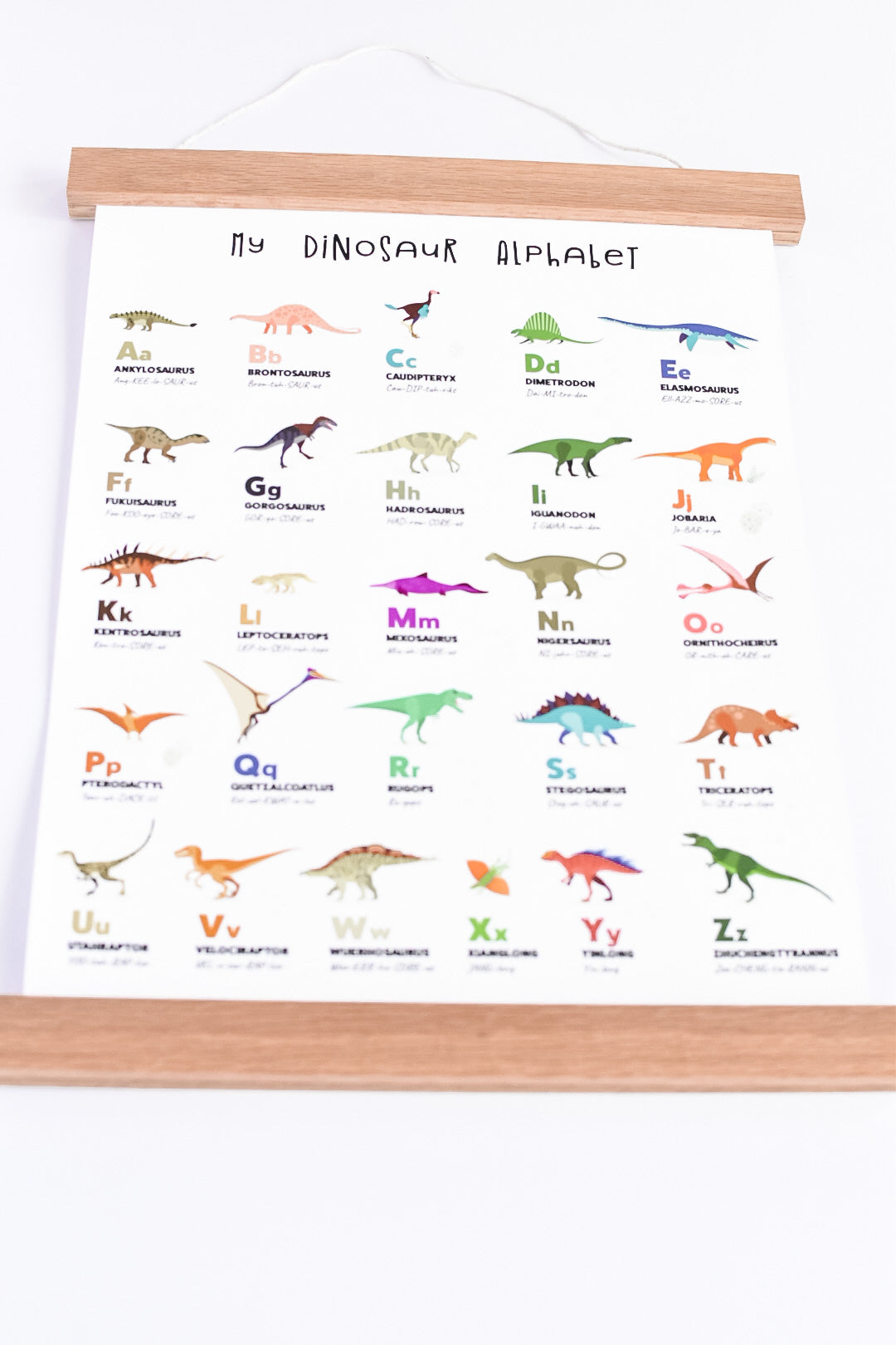 Dinosaur Alphabet Kids Educational Print 11x14