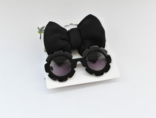 Bow & Sunglasses Set - Black