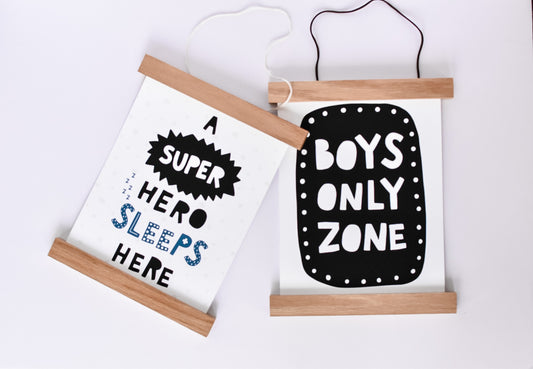 Boys Only Zone Kids Art Print 8x10