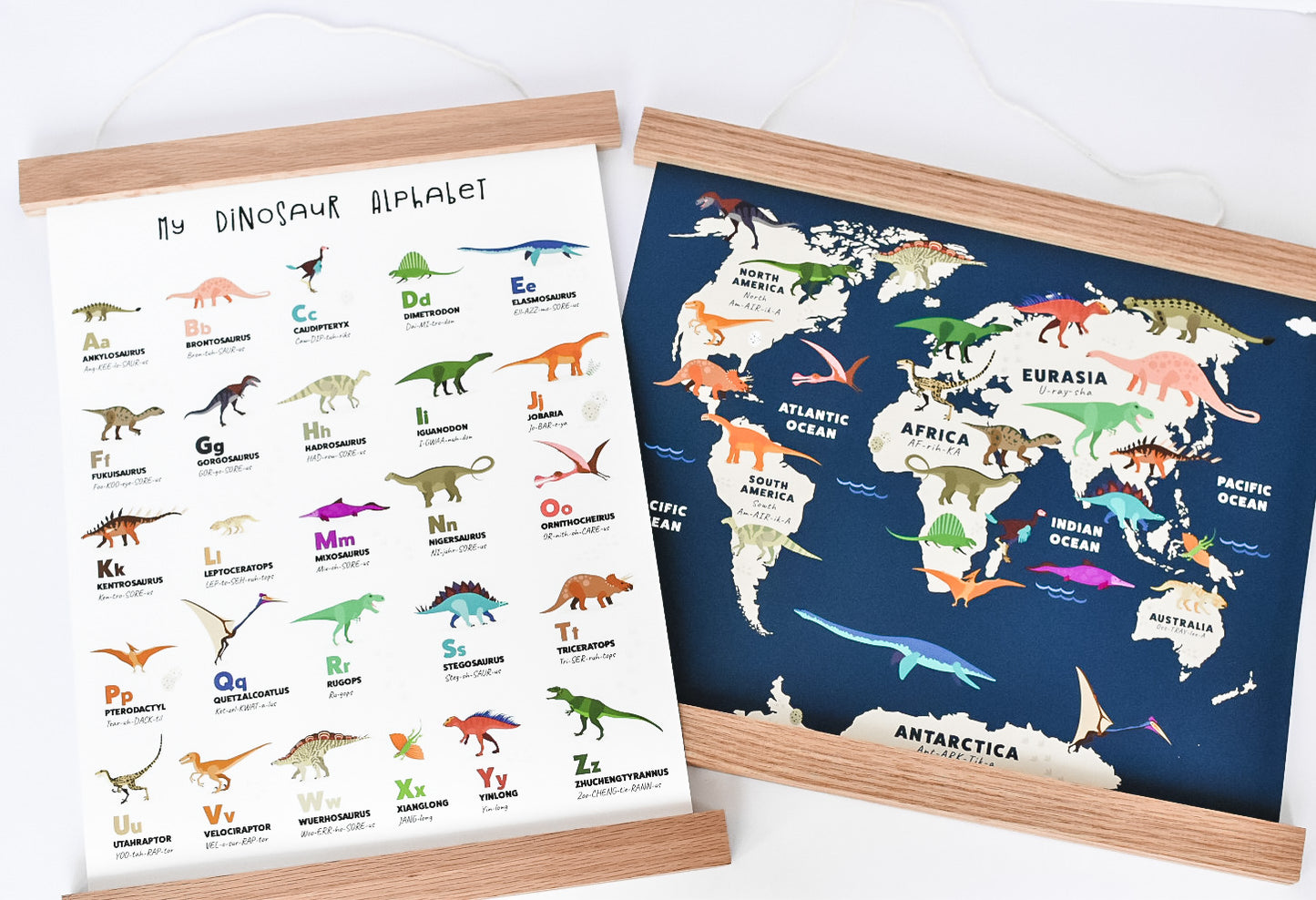 Dinosaur Alphabet Kids Educational Print 11x14