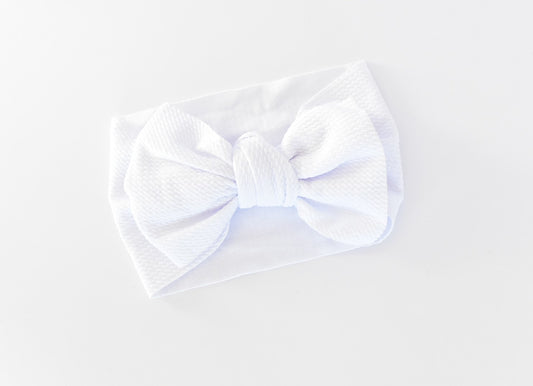 Messy Bow Headband - White